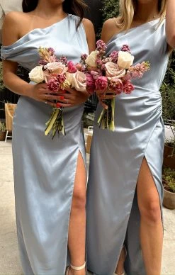 Show Me Your Mumu Jodie Dress ~ Steel Blue Luxe Satin -Fashion Womens Discount Store 16D03CF1 8D95 4B8E 9F80 1E5EBD55D3DD