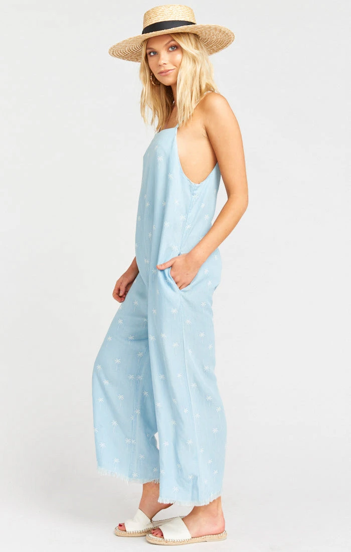 Show Me Your Mumu Mama T Overalls ~ Palm Tree Chambray 4 Show Me Your Mumu Mama T Overalls ~ Palm Tree Chambray - Image 2