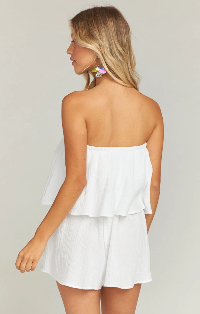 Show Me Your Mumu Thelma Romper ~ White Crinkle Gauze 6 Show Me Your Mumu Thelma Romper ~ White Crinkle Gauze - Image 4