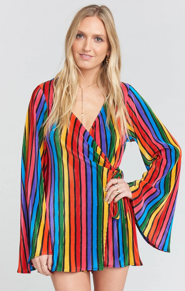 Show Me Your Mumu Caleb Romper ~ Rainbow Parade Pleat 3 Show Me Your Mumu Caleb Romper ~ Rainbow Parade Pleat