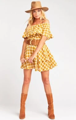 Show Me Your Mumu Bungalow Bubble ~ Check Me Gold -Fashion Womens Discount Store 6b89b49412669b9503248b8756dfc48e