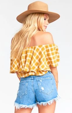 Show Me Your Mumu Bungalow Bubble ~ Check Me Gold -Fashion Womens Discount Store 6eec08703116d37d5496de4163c32508