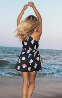 Show Me Your Mumu Kenz Mini Dress ~ Black Shell Luxe Satin -Fashion Womens Discount Store 724A8634