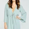 Show Me Your Mumu Roxy Romper ~ Silver Sage Crisp -Fashion Womens Discount Store 8b6cf56001a3f5da265e4d5590f9a928