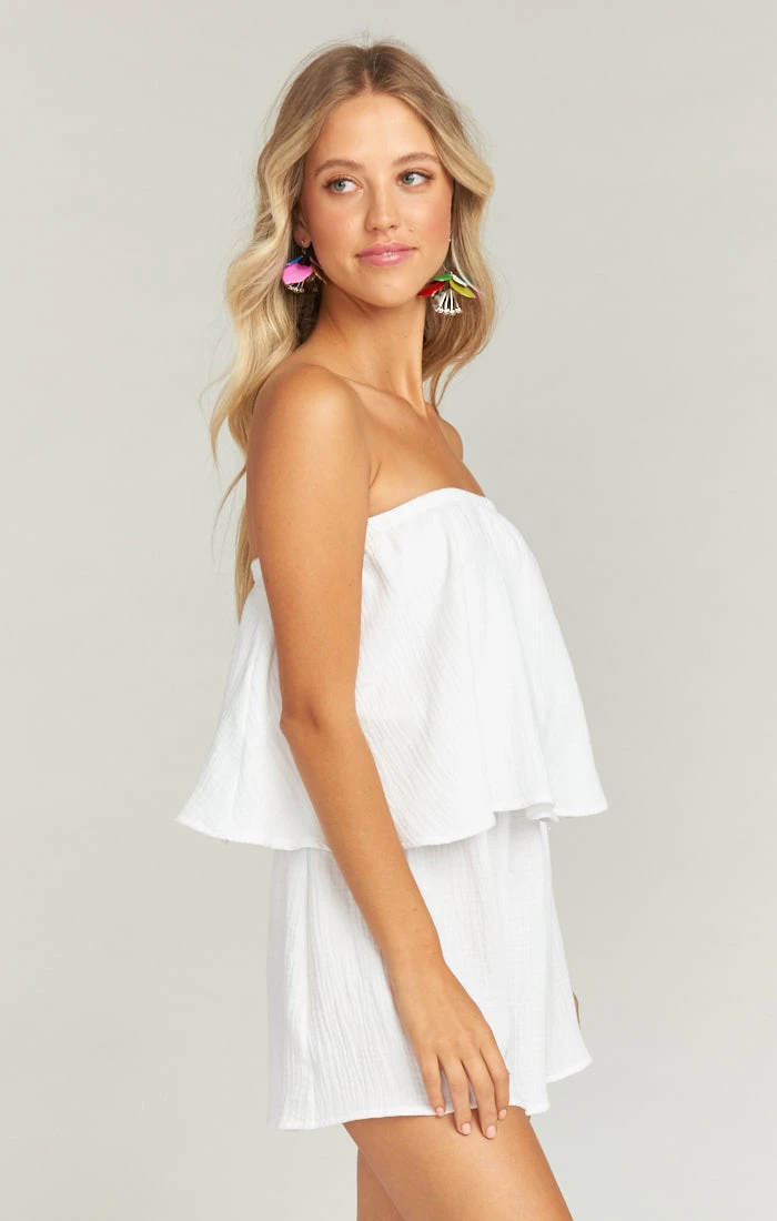 Show Me Your Mumu Thelma Romper ~ White Crinkle Gauze 4 Show Me Your Mumu Thelma Romper ~ White Crinkle Gauze - Image 2