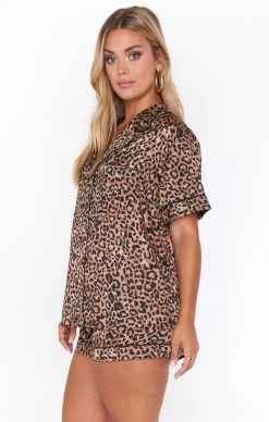 Show Me Your Mumu Slumber PJ Set ~ Wild Cheetah -Fashion Womens Discount Store BF0 0342 WC12 01 2