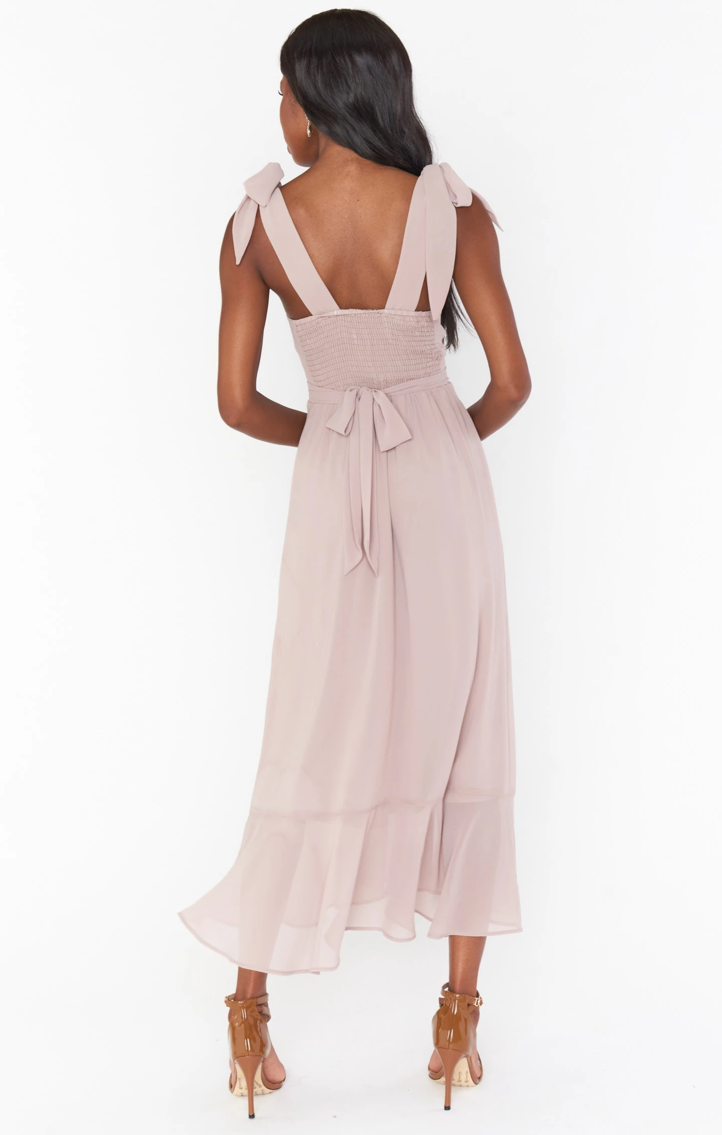 Show Me Your Mumu Claire Midi Dress ~ Soft Beige Chiffon 9 Show Me Your Mumu Claire Midi Dress ~ Soft Beige Chiffon - Image 7