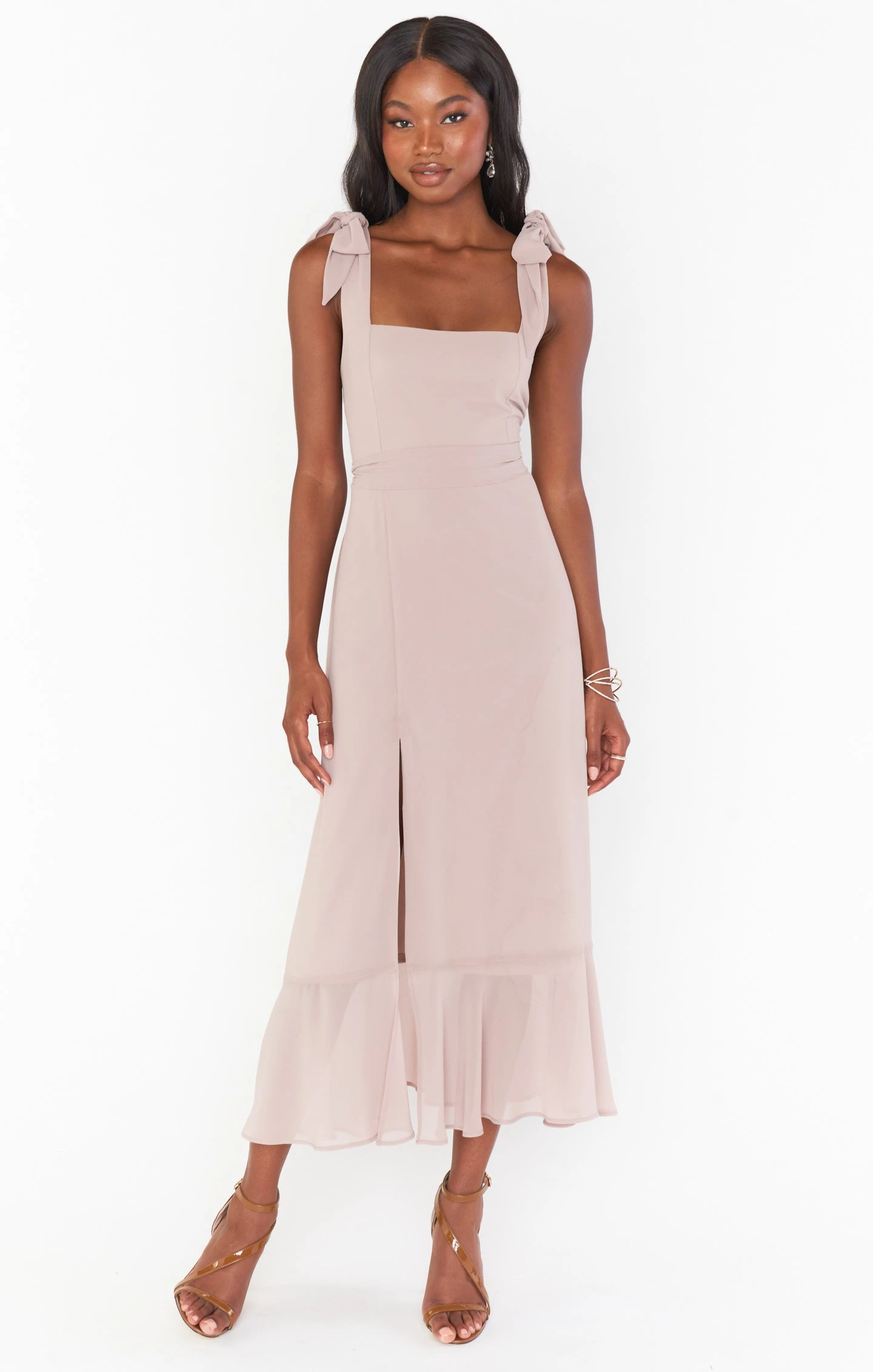 Show Me Your Mumu Claire Midi Dress ~ Soft Beige Chiffon 7 Show Me Your Mumu Claire Midi Dress ~ Soft Beige Chiffon - Image 5