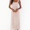 Show Me Your Mumu Claire Midi Dress ~ Soft Beige Chiffon