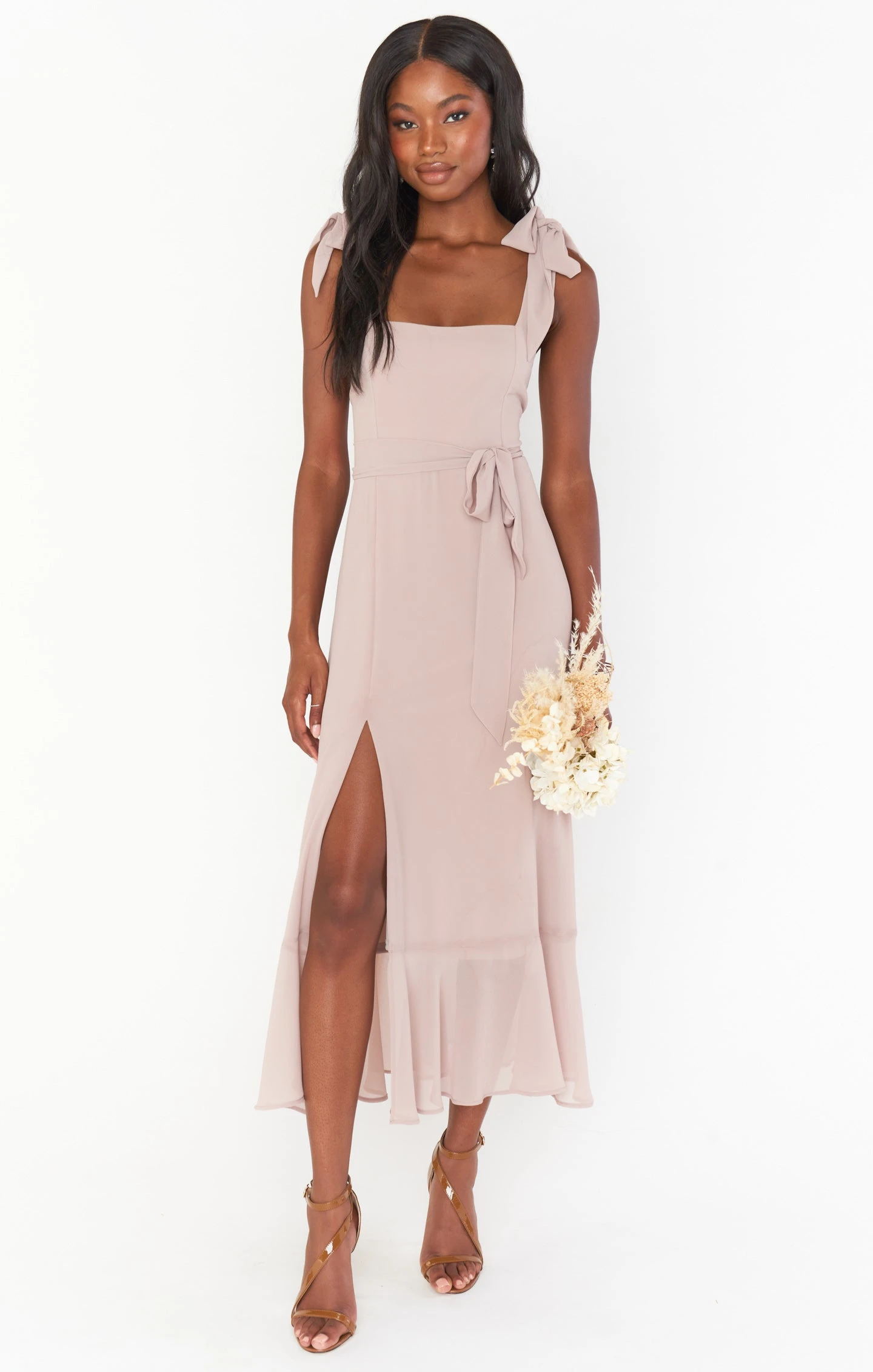 Show Me Your Mumu Claire Midi Dress ~ Soft Beige Chiffon 10 Show Me Your Mumu Claire Midi Dress ~ Soft Beige Chiffon - Image 8