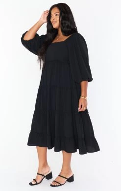 Show Me Your Mumu Elaina Midi Dress ~ Black -Fashion Womens Discount Store BF1 0435X BL29 01 2
