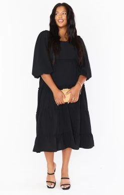 Show Me Your Mumu Elaina Midi Dress ~ Black -Fashion Womens Discount Store BF1 0435X BL29 01 3af1fd16 2408 4bcf b428 5b462df858e7