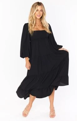 Show Me Your Mumu Elaina Midi Dress ~ Black
