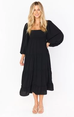 Show Me Your Mumu Elaina Midi Dress ~ Black -Fashion Womens Discount Store BF1 0435 BL29 01 1