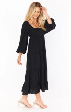 Show Me Your Mumu Elaina Midi Dress ~ Black -Fashion Womens Discount Store BF1 0435 BL29 01 2