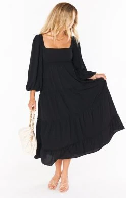 Show Me Your Mumu Elaina Midi Dress ~ Black -Fashion Womens Discount Store BF1 0435 BL29 01 4