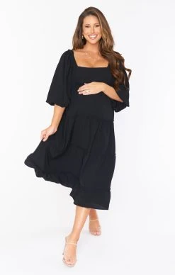 Show Me Your Mumu Elaina Midi Dress ~ Black -Fashion Womens Discount Store BF1 0435 BL29 01 e740faeb 0731 45a7 a813 574f05317e74