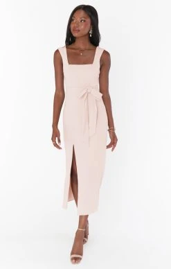 Show Me Your Mumu Eden Midi Dress ~ Dusty Blush Stretch -Fashion Womens Discount Store BF2 0362 XD58 01