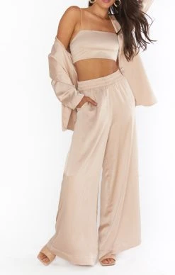 Show Me Your Mumu Tucker Top ~ Champagne Luxe Satin