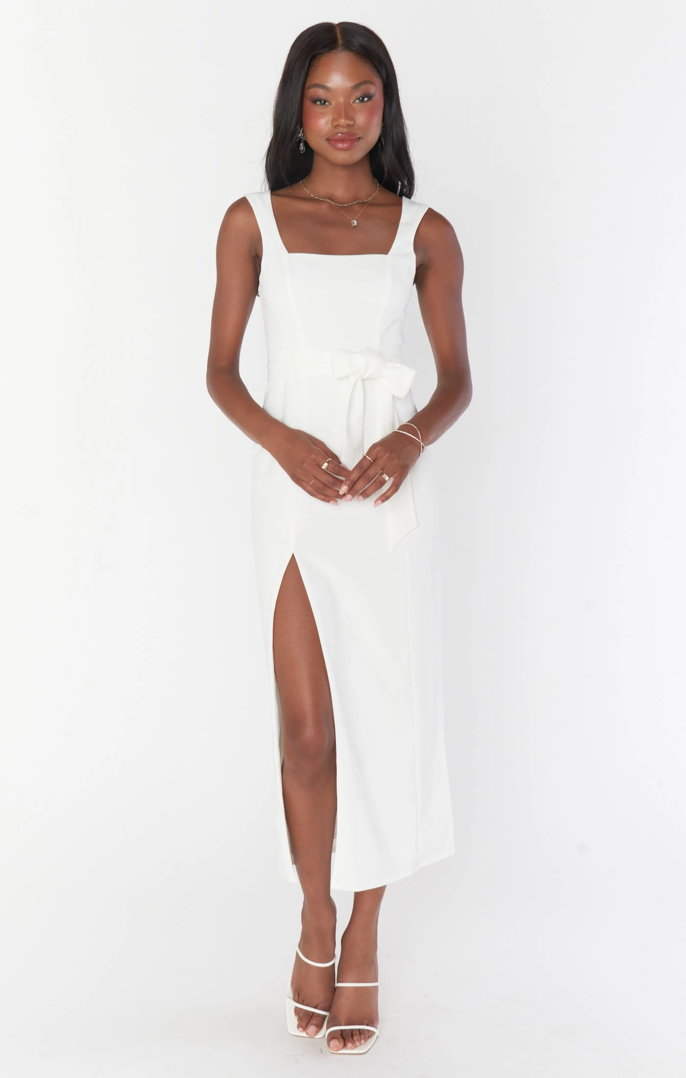 Show Me Your Mumu Eden Midi Dress ~ White Stretch 12 Show Me Your Mumu Eden Midi Dress ~ White Stretch - Image 10