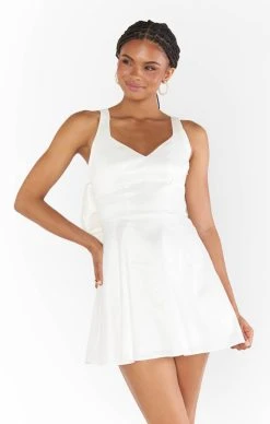 Show Me Your Mumu Simone Mini Dress ~ White Taffeta -Fashion Womens Discount Store BF3 5387 TF77 02