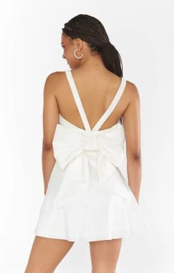 Show Me Your Mumu Simone Mini Dress ~ White Taffeta -Fashion Womens Discount Store BF3 5387 TF77 04