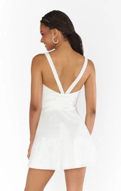 Show Me Your Mumu Simone Mini Dress ~ White Taffeta -Fashion Womens Discount Store BF3 5387 TF77 06