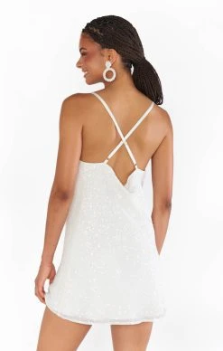 Show Me Your Mumu Suzanna Slip Dress ~ White Sequins -Fashion Womens Discount Store BF3 5392 WS02 04