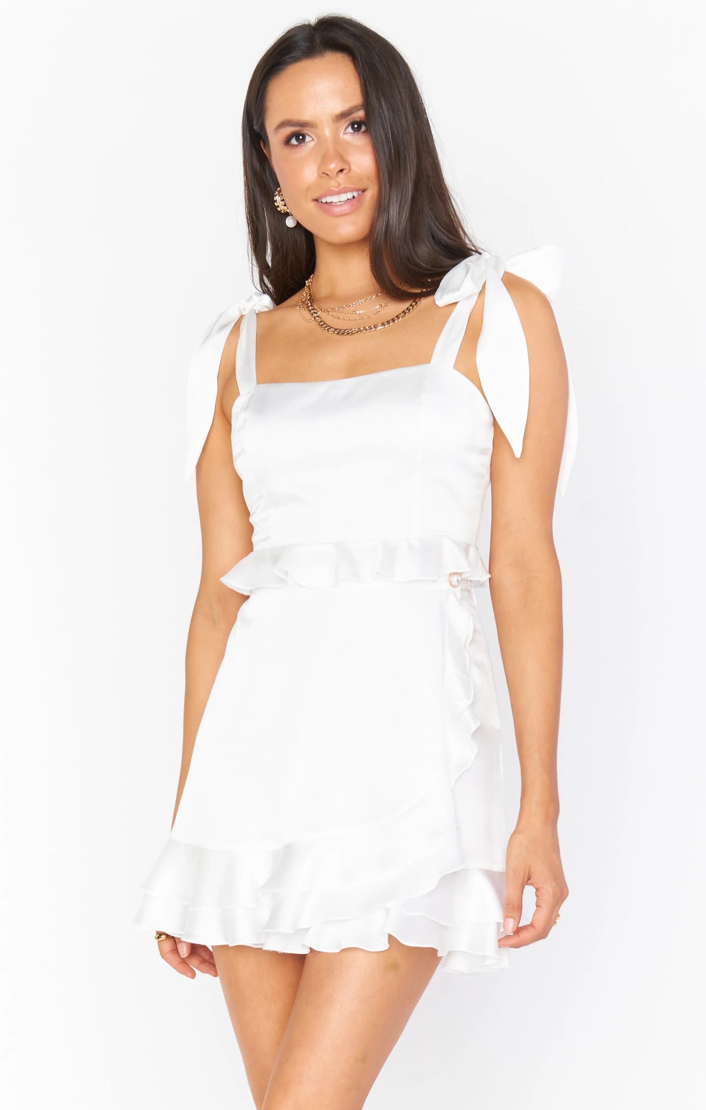 Show Me Your Mumu Larson Mini Skirt ~ Ivory Luxe Satin 4 Show Me Your Mumu Larson Mini Skirt ~ Ivory Luxe Satin - Image 2