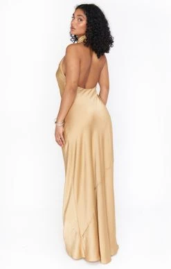 Show Me Your Mumu Jasmine Halter Maxi Dress ~ True Gold Luxe Satin -Fashion Womens Discount Store BM1 0368N TG62 01 3 cce03bd1 b23c 4a8f 8482 4d5428a4ca54