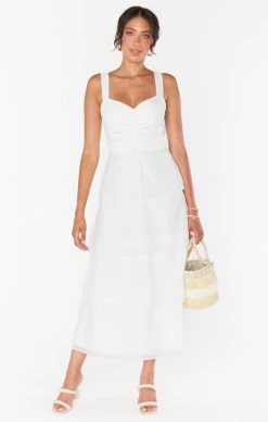 Show Me Your Mumu Cosmopolitan Midi Dress ~ White Organza -Fashion Womens Discount Store BM2 5400 W016 01