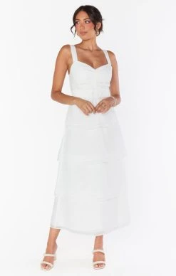 Show Me Your Mumu Cosmopolitan Midi Dress ~ White Organza -Fashion Womens Discount Store BM2 5400 W016 02