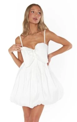 Show Me Your Mumu Bubble Bow Mini ~ White Taffeta -Fashion Womens Discount Store BM3 5379 TF77 5