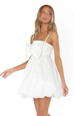 Show Me Your Mumu Bubble Bow Mini ~ White Taffeta -Fashion Womens Discount Store BM3 5379 TF77 6