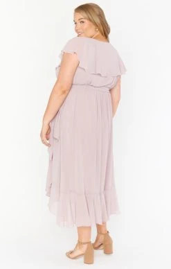 Show Me Your Mumu Jess Ruffle Midi Dress ~ Neutral Mauve Chiffon 20 Show Me Your Mumu Jess Ruffle Midi Dress ~ Neutral Mauve Chiffon -Fashion Womens Discount Store BR0 0279X CM24 03