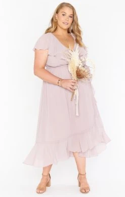 Show Me Your Mumu Jess Ruffle Midi Dress ~ Neutral Mauve Chiffon 18 Show Me Your Mumu Jess Ruffle Midi Dress ~ Neutral Mauve Chiffon -Fashion Womens Discount Store BR0 0279X CM24 04