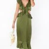 Show Me Your Mumu Zoey Midi Dress ~ Rich Olive Luxe Satin -Fashion Womens Discount Store BR2 0530 OL62 01 f1664054 44c8 4208 ae10 e06e404fd80d