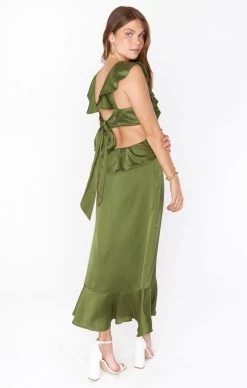 Show Me Your Mumu Zoey Midi Dress ~ Rich Olive Luxe Satin -Fashion Womens Discount Store BR2 0530 OL62 04 008522a5 279c 4a11 8ebc b78ff0607e35