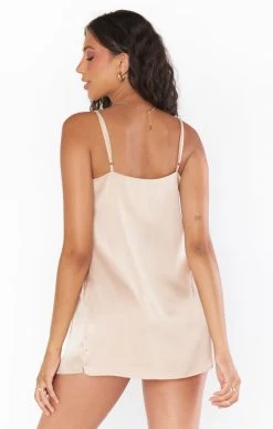 Show Me Your Mumu Happily Ever Top Slip ~ Champagne Luxe Satin -Fashion Womens Discount Store BR2 5314 CH62 04