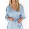 Show Me Your Mumu First Look Robe ~ Steel Blue Luxe Satin -Fashion Womens Discount Store BR2 5316 ST62 02