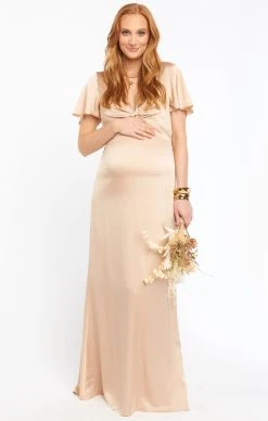 Show Me Your Mumu Rome Twist Gown ~ Champagne Luxe Satin -Fashion Womens Discount Store BR9 0236NPREGS CH62 01