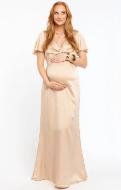 Show Me Your Mumu Rome Twist Gown ~ Champagne Luxe Satin -Fashion Womens Discount Store BR9 0236NPREGS CH62 02