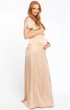 Show Me Your Mumu Rome Twist Gown ~ Champagne Luxe Satin -Fashion Womens Discount Store BR9 0236NPREGS CH62 03