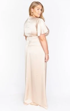 Show Me Your Mumu Rome Twist Gown ~ Champagne Luxe Satin -Fashion Womens Discount Store BR9 0236NX CH62 03