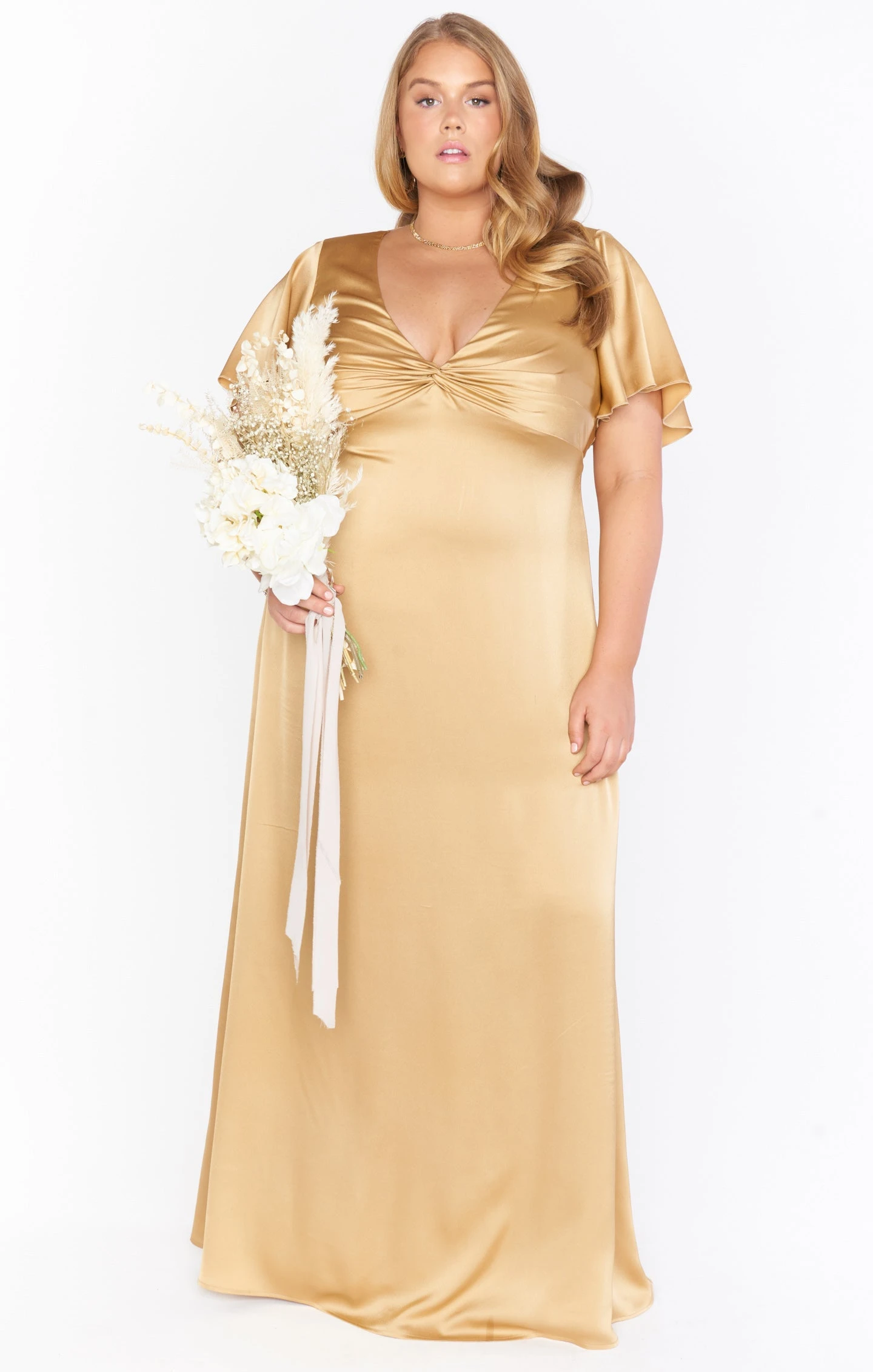 Show Me Your Mumu Rome Twist Gown ~ True Gold Luxe Satin 13 Show Me Your Mumu Rome Twist Gown ~ True Gold Luxe Satin - Image 11