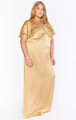 Show Me Your Mumu Rome Twist Gown ~ True Gold Luxe Satin 27 Show Me Your Mumu Rome Twist Gown ~ True Gold Luxe Satin -Fashion Womens Discount Store BR9 0236NX TG62 02