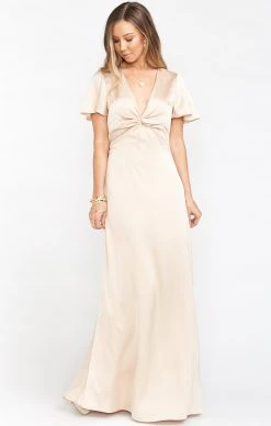 Show Me Your Mumu Rome Twist Gown ~ Champagne Luxe Satin -Fashion Womens Discount Store BR9 0236N CH62 01