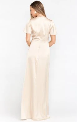 Show Me Your Mumu Rome Twist Gown ~ Champagne Luxe Satin -Fashion Womens Discount Store BR9 0236N CH62 03