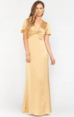 Show Me Your Mumu Rome Twist Gown ~ True Gold Luxe Satin 20 Show Me Your Mumu Rome Twist Gown ~ True Gold Luxe Satin -Fashion Womens Discount Store BR9 0236N TG62 01
