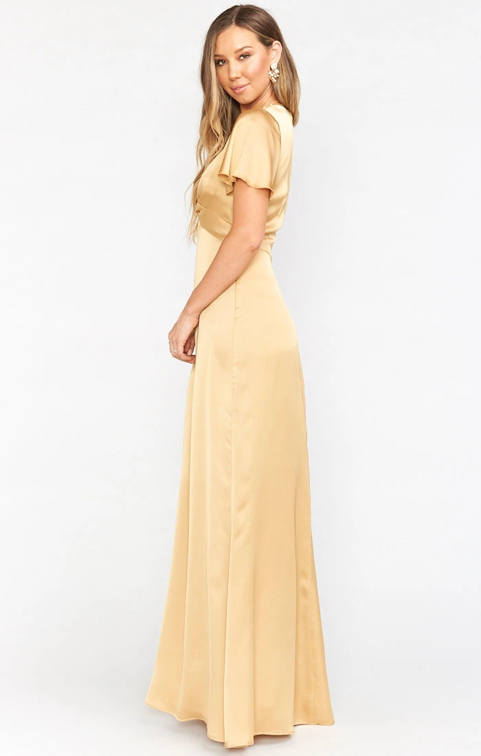 Show Me Your Mumu Rome Twist Gown ~ True Gold Luxe Satin 4 Show Me Your Mumu Rome Twist Gown ~ True Gold Luxe Satin - Image 2